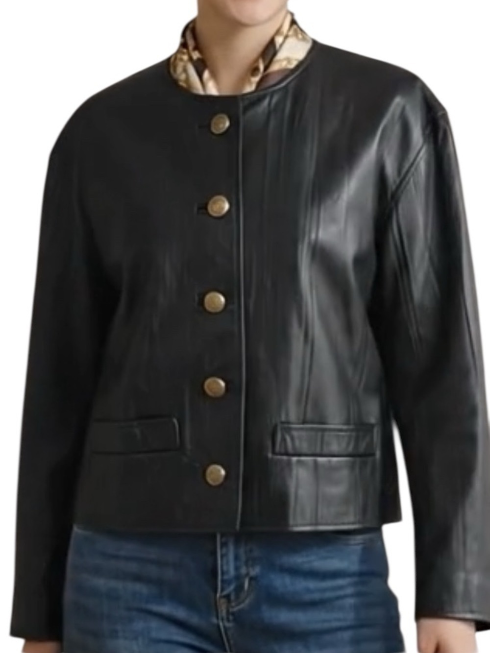 Di Capra Black Leather Jacket Soft Textured Blazer Office Work Streetwear L